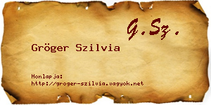 Gröger Szilvia névjegykártya